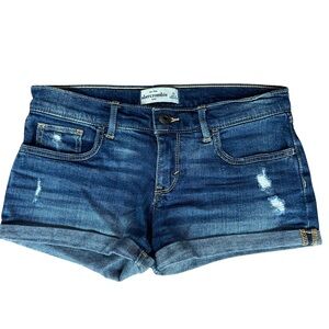 Abercrombie Kids Blue Jean Shorts Distressed